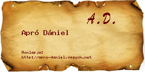 Apró Dániel névjegykártya
